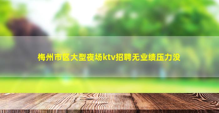 梅州市区大型夜场ktv招聘无业绩压力没